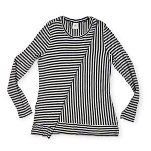 CAbi Striped Long Sleeve Asymmetrical Top Women's Size Medium‎